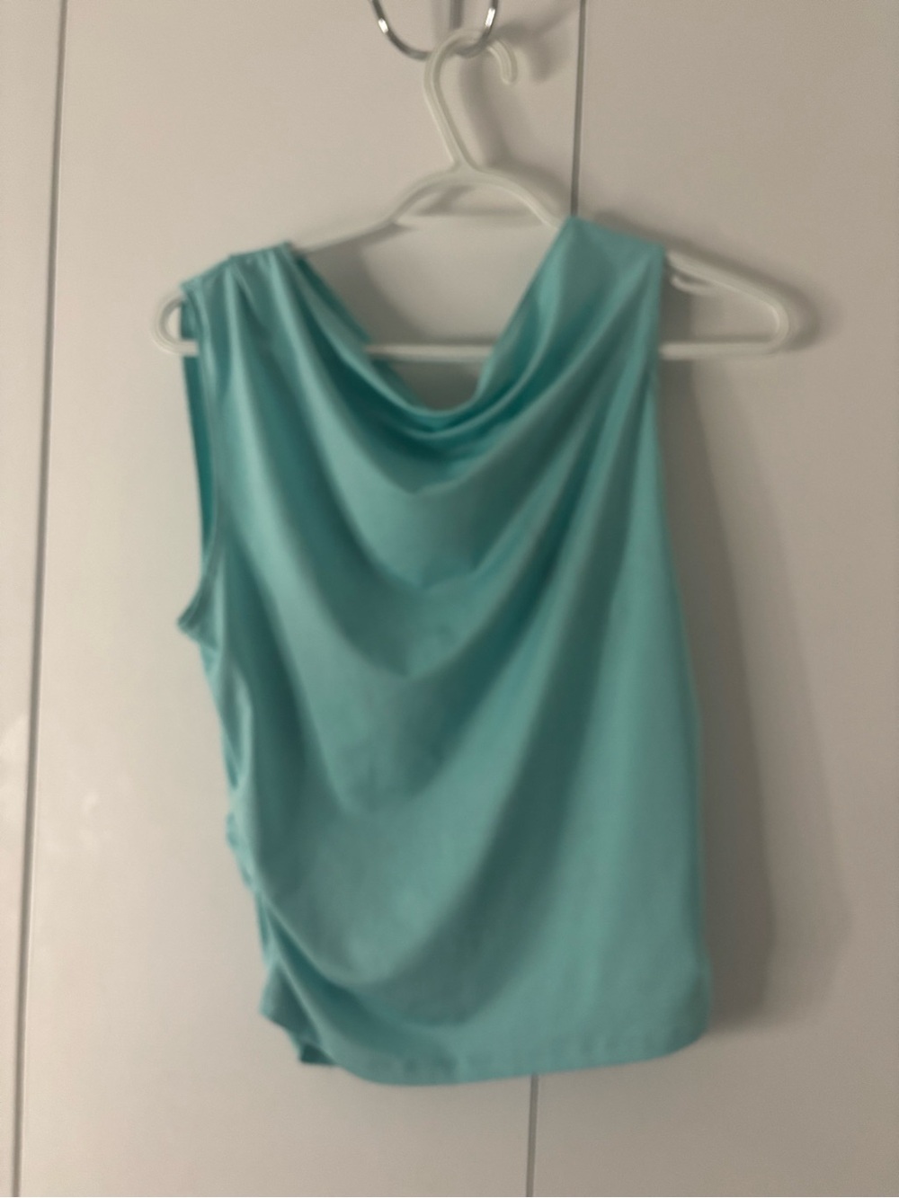 Aqua One Shoulder Ruched Top